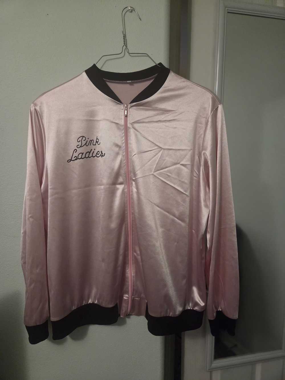 Pink Ladies Satin Bomber Jacket - Pink